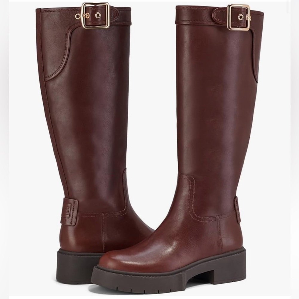 Coach Lilli leather walnut boots